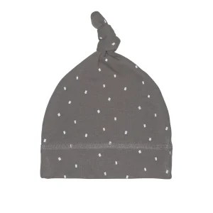 Bonnet Bébé GOTS 3-6mois pois Anthracite